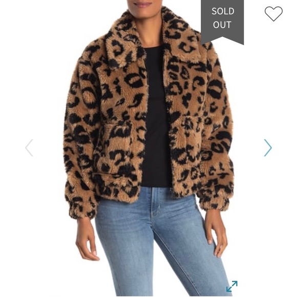 Avec Les Filles |cheetah faux fur bomber jacket - Picture 3 of 10